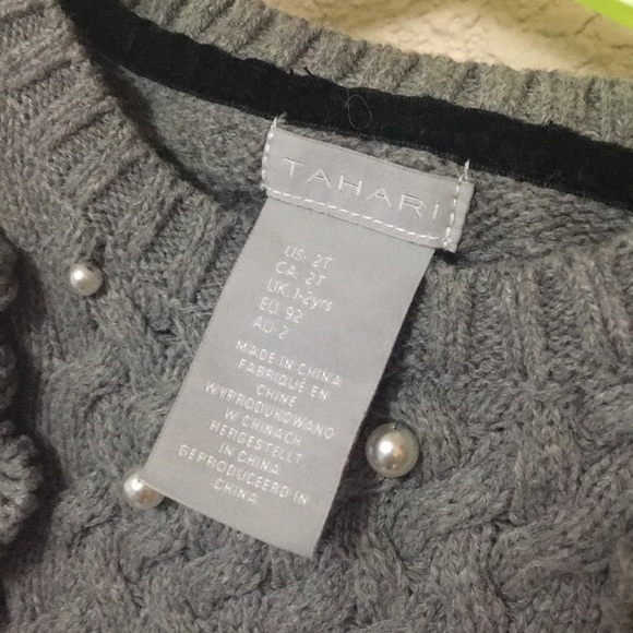 Girls Tahari Sweater with pearls - Picture 2 of 6